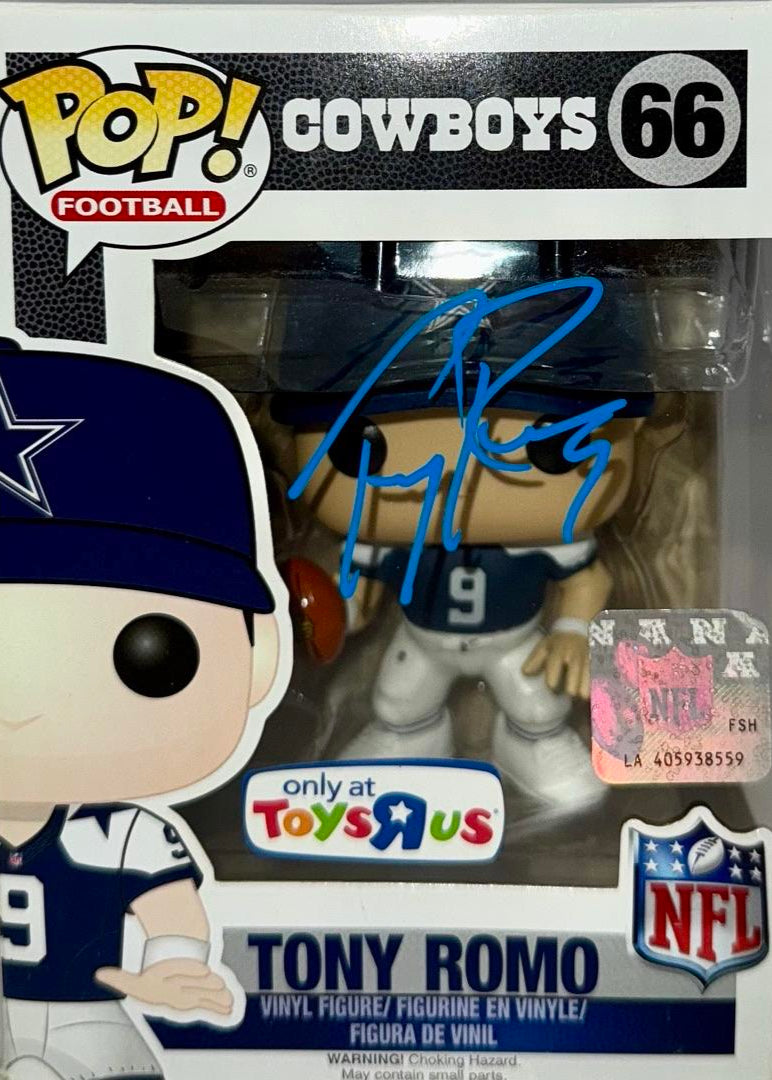 Tony Romo Signed Funko Pop #66 "Tony Romo" Cowboys - Beckett COA